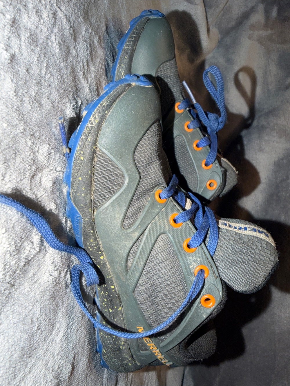 Merrell Grey and Orange Kids Sneakers